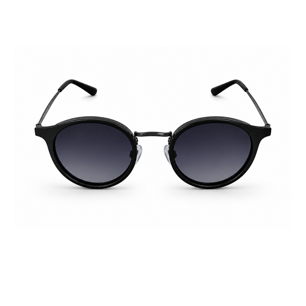 Black Round Trendy Polarized Sunglasses for Men and Women