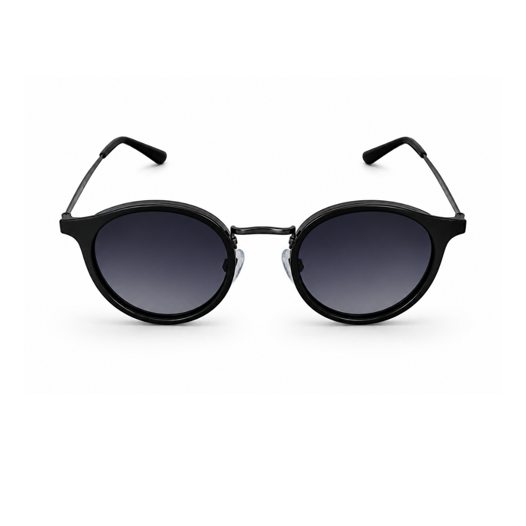 Black Round Trendy Polarized Sunglasses for Men and Women