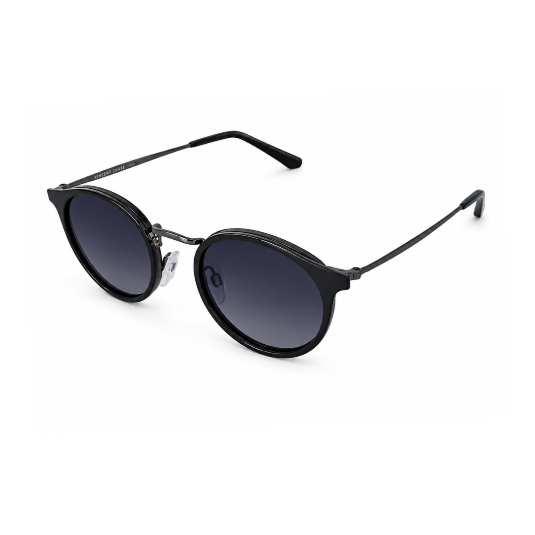 Black Round Trendy Polarized Sunglasses for Men and Women