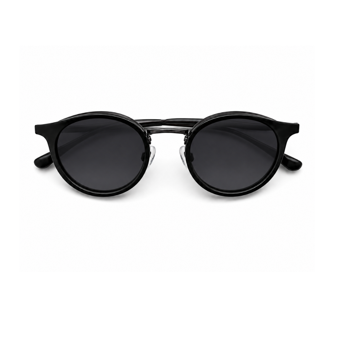 Black Round Trendy Polarized Sunglasses for Men and Women