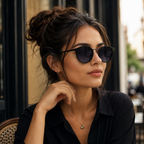 Black Round Trendy Polarized Sunglasses for Men and Women