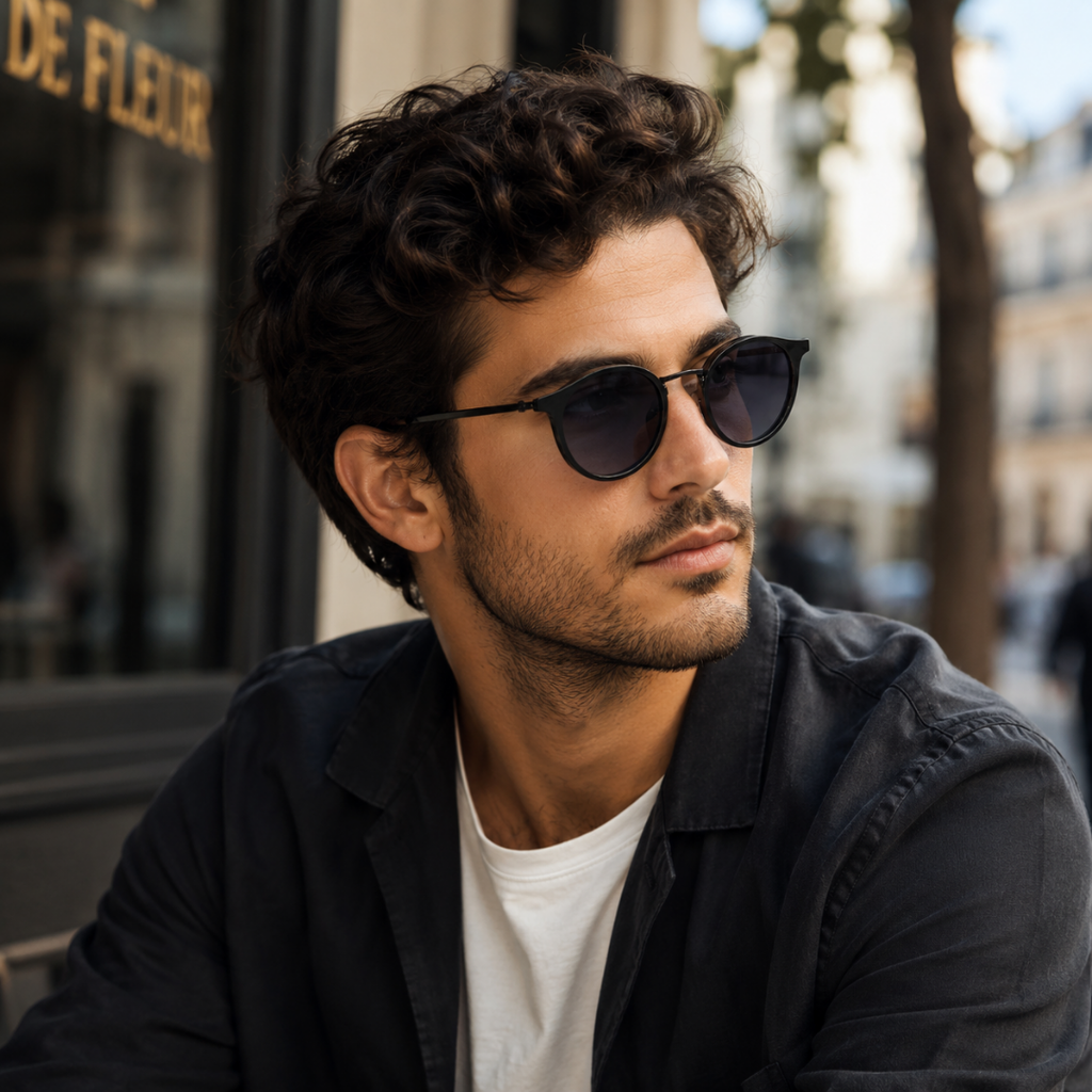 Black Round Trendy Polarized Sunglasses for Men and Women