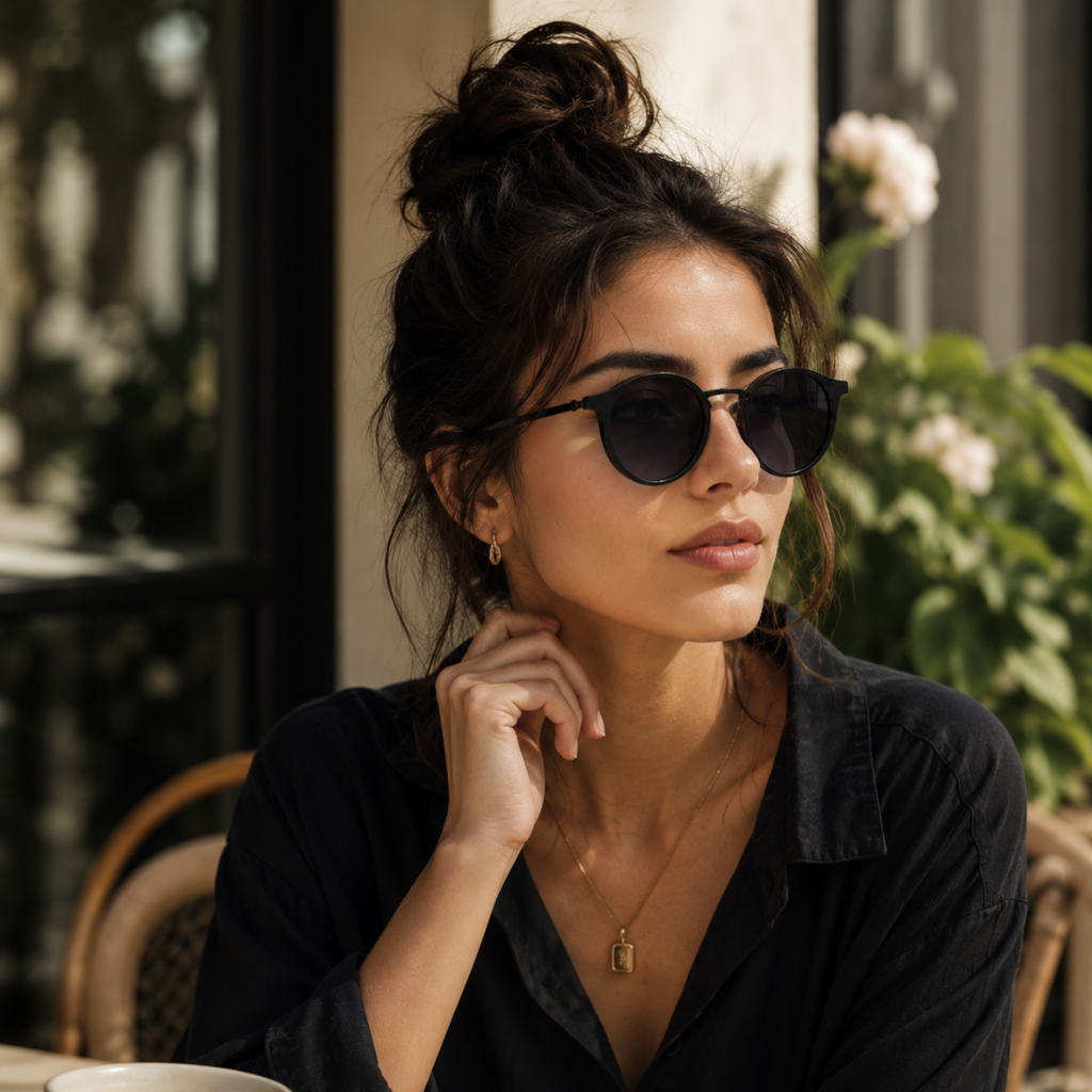 Black Round Trendy Polarized Sunglasses for Men and Women