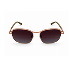 Rose Gold Rectangle Trendy Polarized Sunglasses for Women