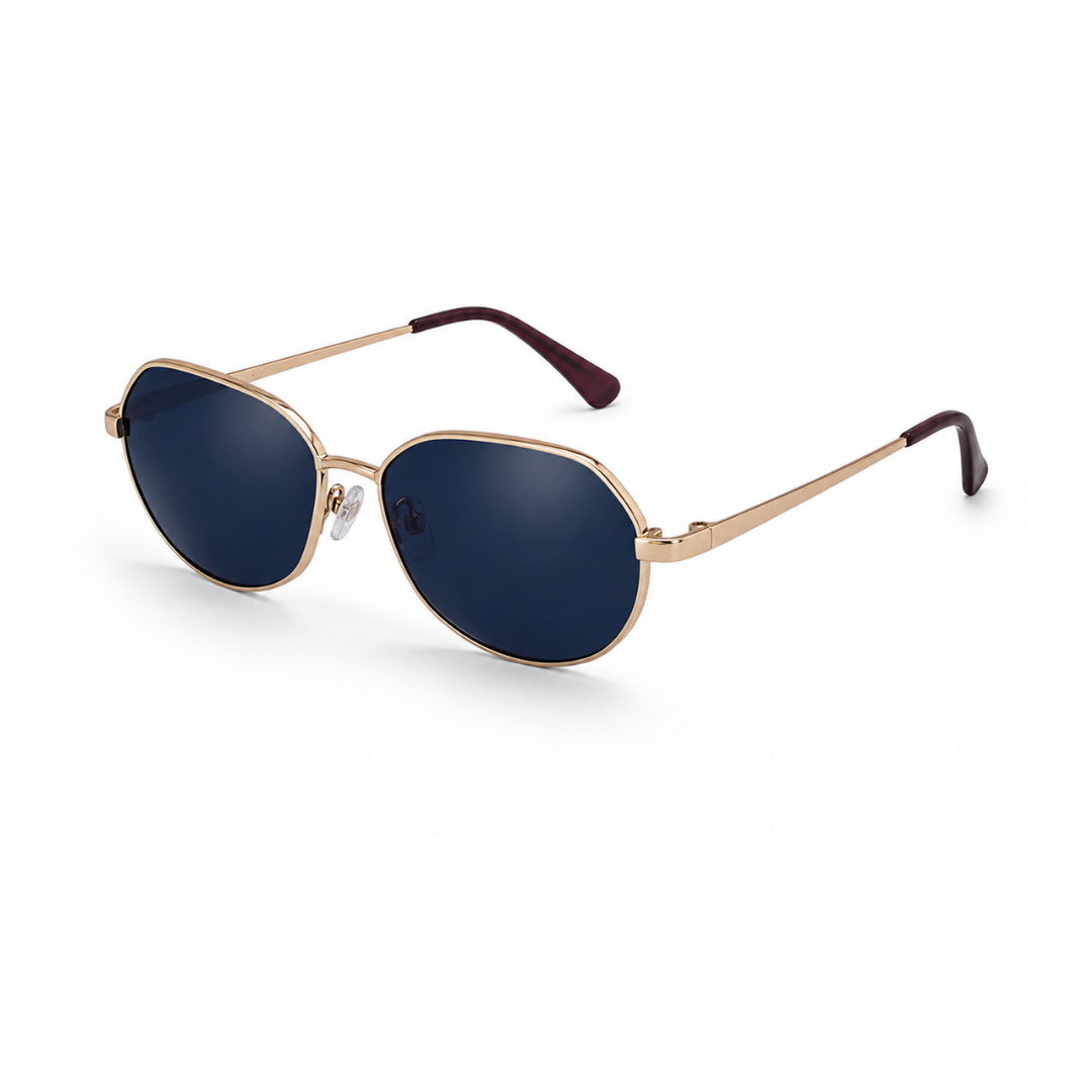 Black Gold Hexagon Classic UV Protection Sunglasses for Men and Women