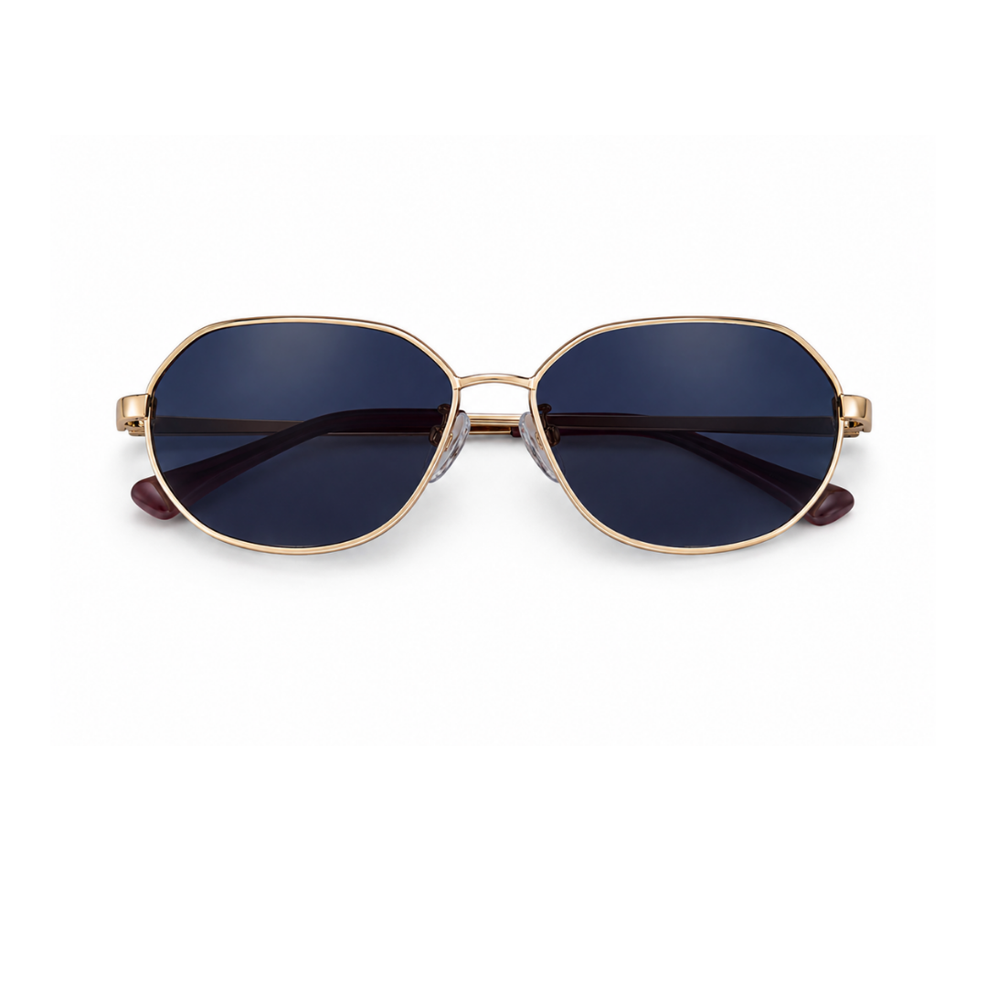 Black Gold Hexagon Classic UV Protection Sunglasses for Men and Women