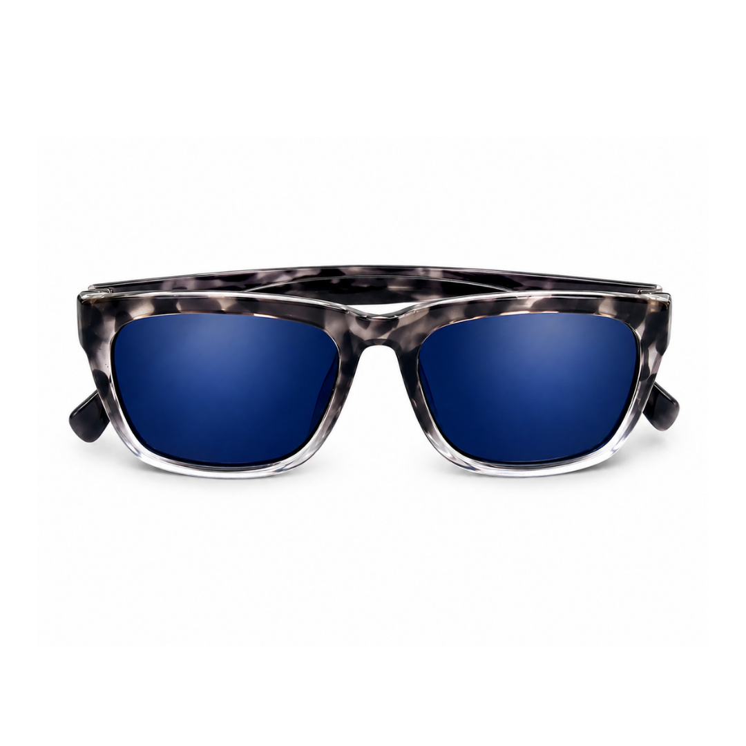 Blue Leopard Square Trendy Sunglasses for Men and women