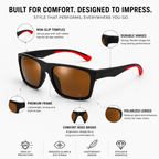 Black Brown Square Trendy UV Protection sunglasses for Men