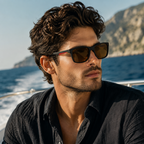 Black Brown Square Trendy UV Protection sunglasses for Men