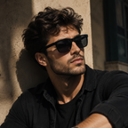Black Rectangle Trendy Polarized Sunglasses for Men