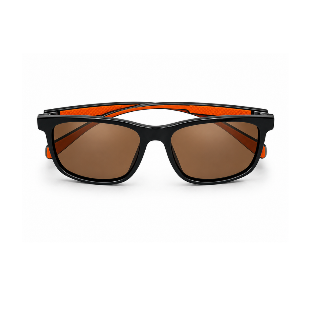 Black Brown Rectangle Trendy Polarized Sunglasses for Men