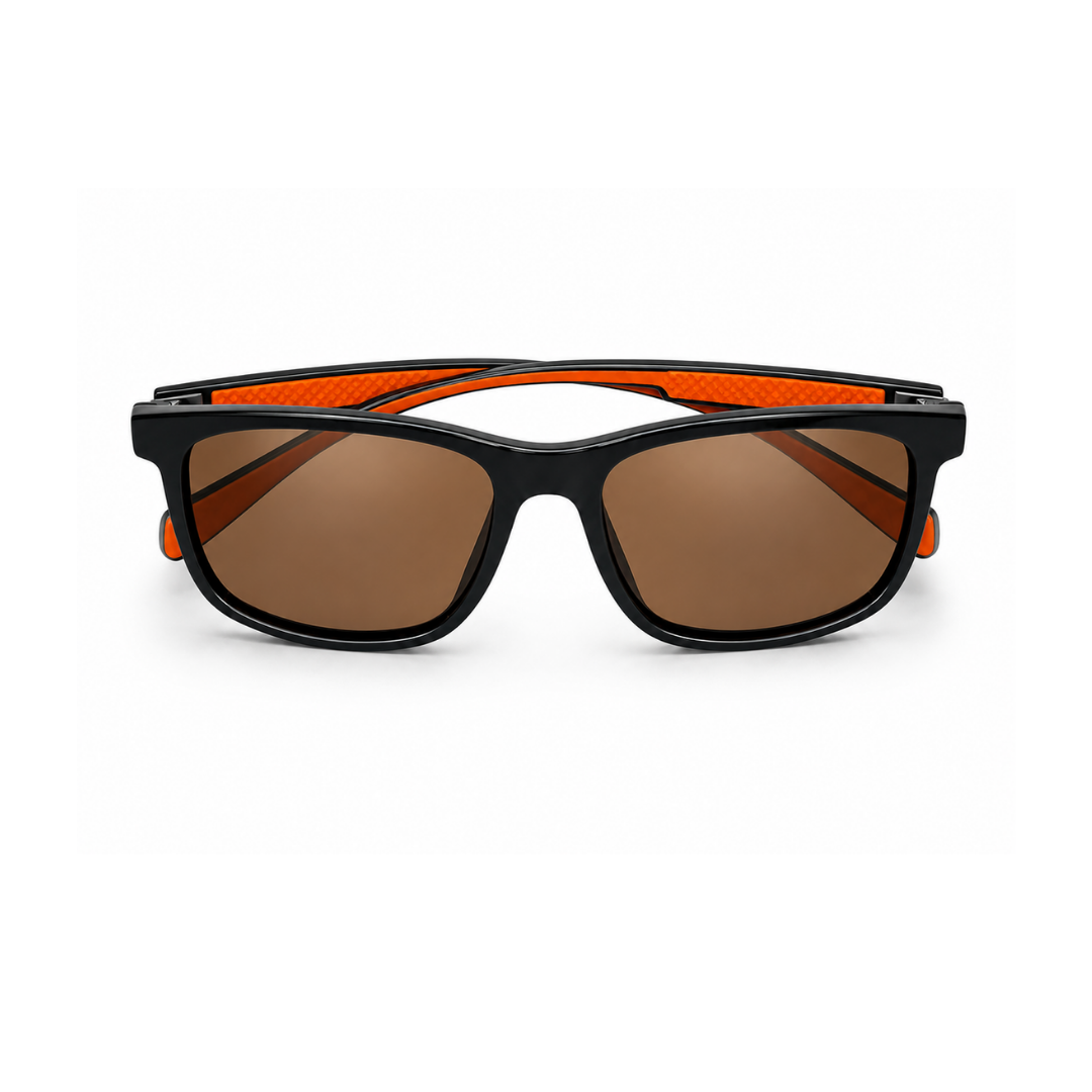 Black Brown Rectangle Trendy Polarized Sunglasses for Men