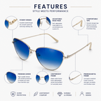 Blue Cat Eye Classic UV Protection Sunglasses for Women