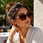 Brown Rectangle Trendy Sunglasses for Women