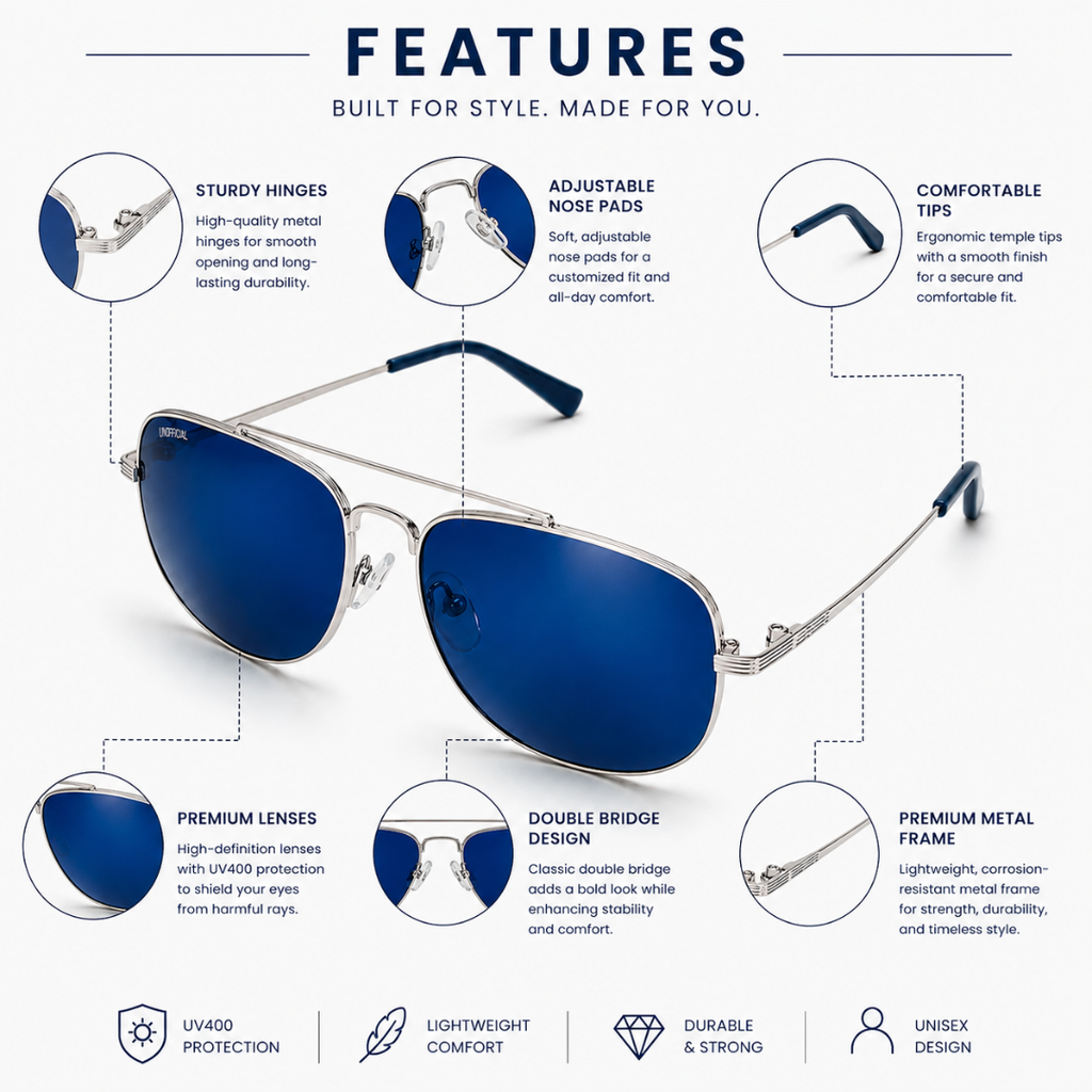 Silver Frame Aviator Classic UV Protection Sunglasses for Men and Women