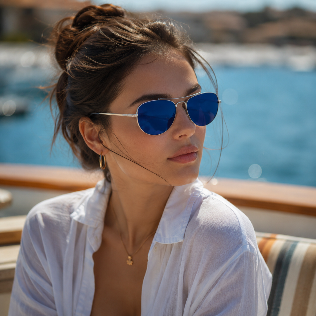 Silver Frame Aviator Classic UV Protection Sunglasses for Men and Women