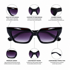 Brown Rectangle trendy Polarized Sunglasses for Women