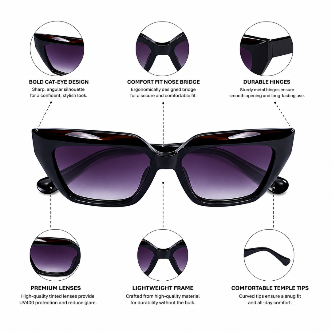 Brown Rectangle trendy Polarized Sunglasses for Women