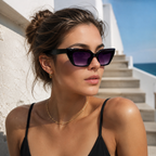 Brown Rectangle trendy Polarized Sunglasses for Women
