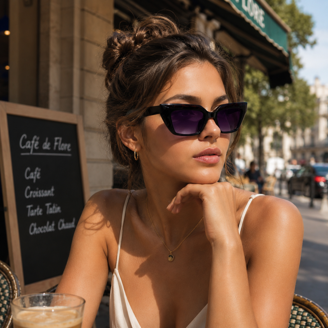 Brown Rectangle trendy Polarized Sunglasses for Women