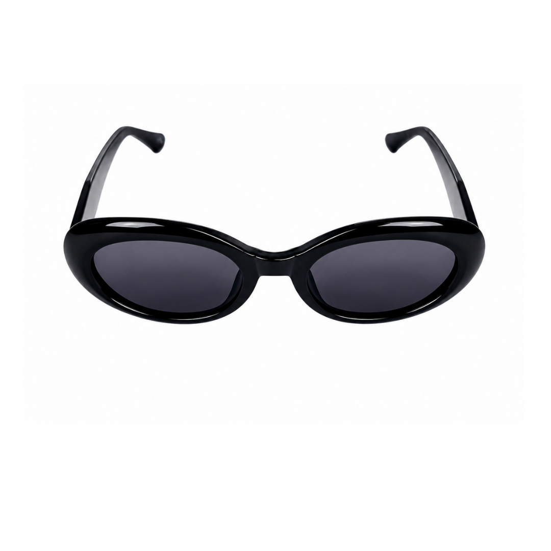 Black Oval Trendy Polarized Sunglasses for Men and Women