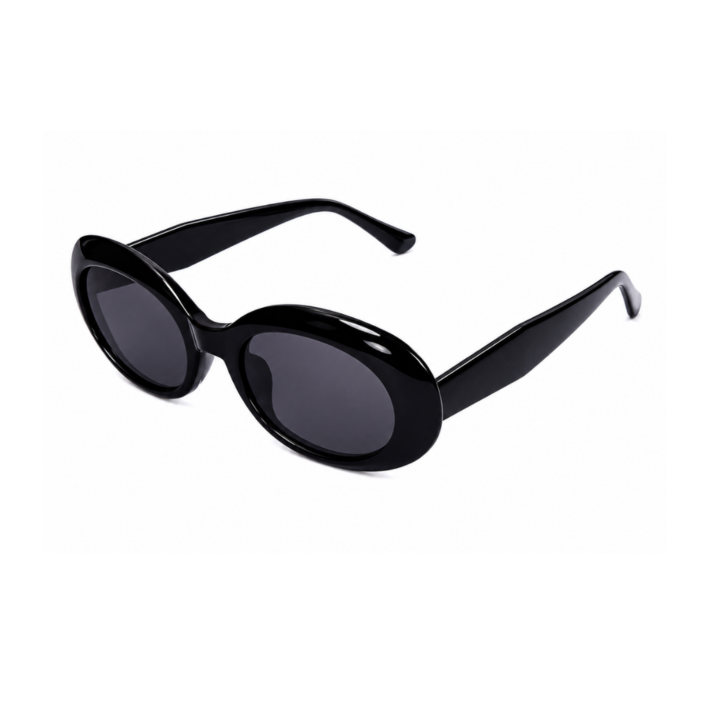 Black Oval Trendy Polarized Sunglasses for Men and Women