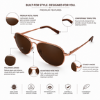 Rose Gold Aviator Classic UV Protection Sunglasses for Men and Women