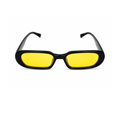 Black Yellow Oval Polarised Trendy Sunglasses for Men and Women