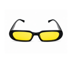 Black Yellow Oval Polarised Trendy Sunglasses for Men and Women