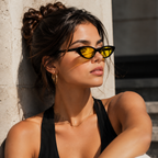 Black Yellow Cat Eye Funky Sunglasses for Men and Women