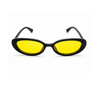 Black Yellow Oval Trendy Sunglasses for Men and Women
