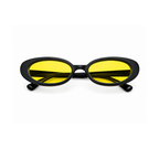 Black Yellow Oval Trendy Sunglasses for Men and Women