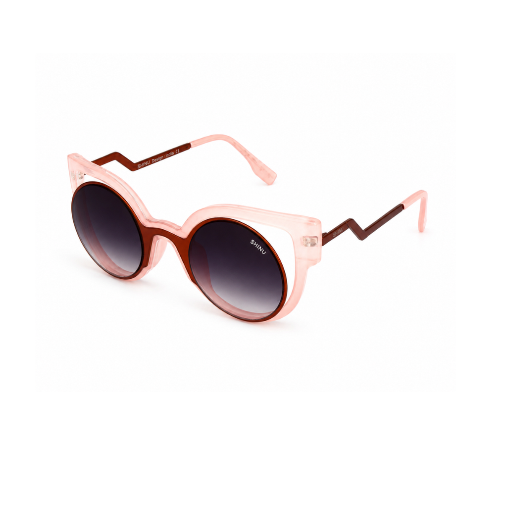 Blush Eclipse Round Cat-Eye Sunglasses for Women | Premium Fashion Eyewear