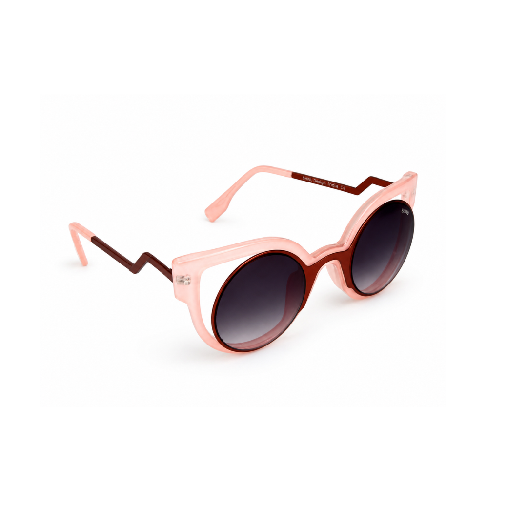 Blush Eclipse Round Cat-Eye Sunglasses for Women | Premium Fashion Eyewear