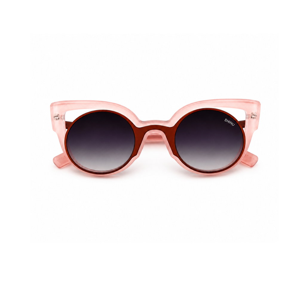 Blush Eclipse Round Cat-Eye Sunglasses for Women | Premium Fashion Eyewear