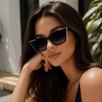 Black Cat-Eye Funky Sunglasses for Women