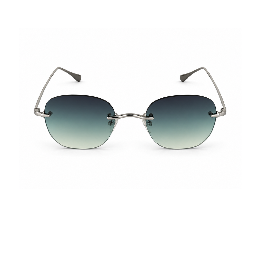 Azure Edge Rimless Sunglasses Unisex