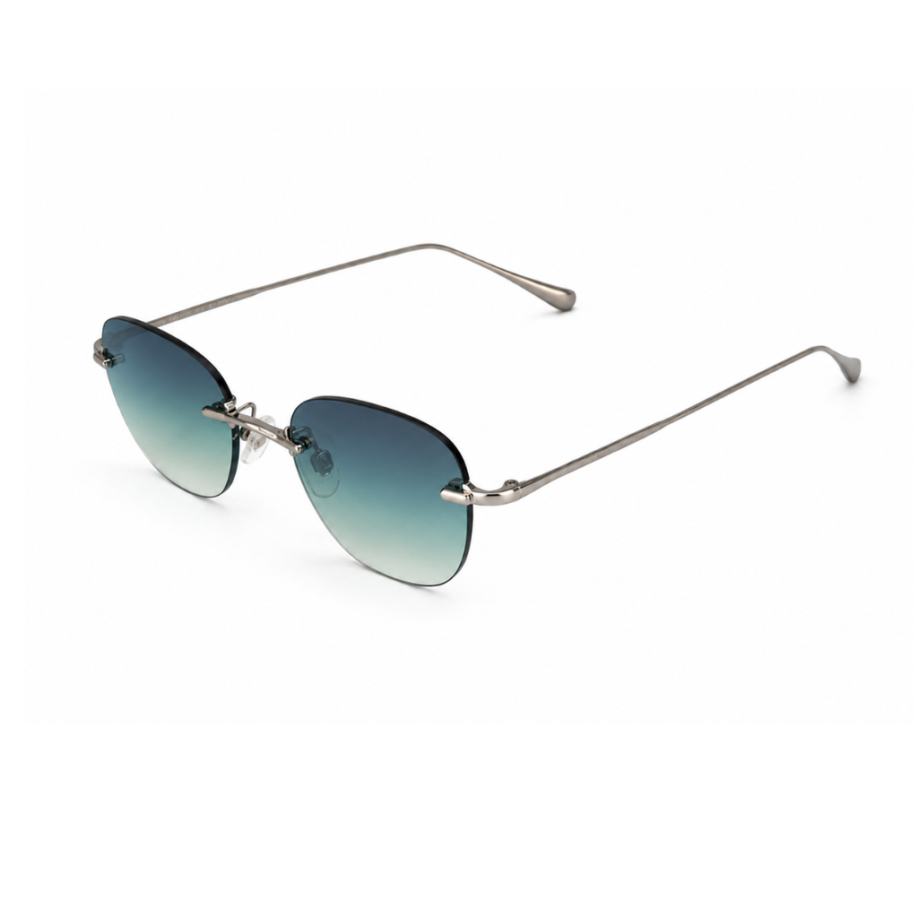 Azure Edge Rimless Sunglasses Unisex