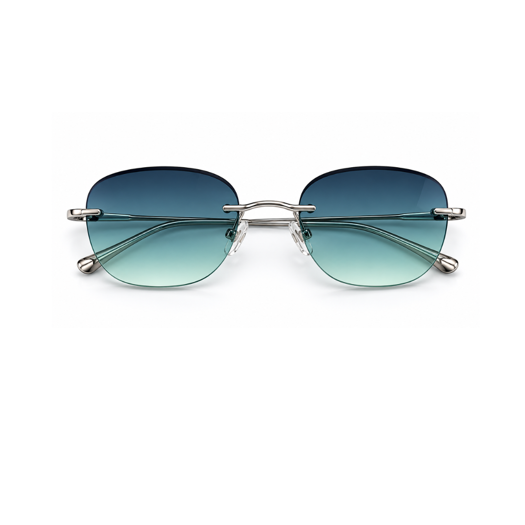 Azure Edge Rimless Sunglasses Unisex