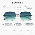 Azure Edge Rimless Sunglasses Unisex