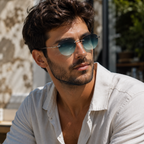 Azure Edge Rimless Sunglasses Unisex