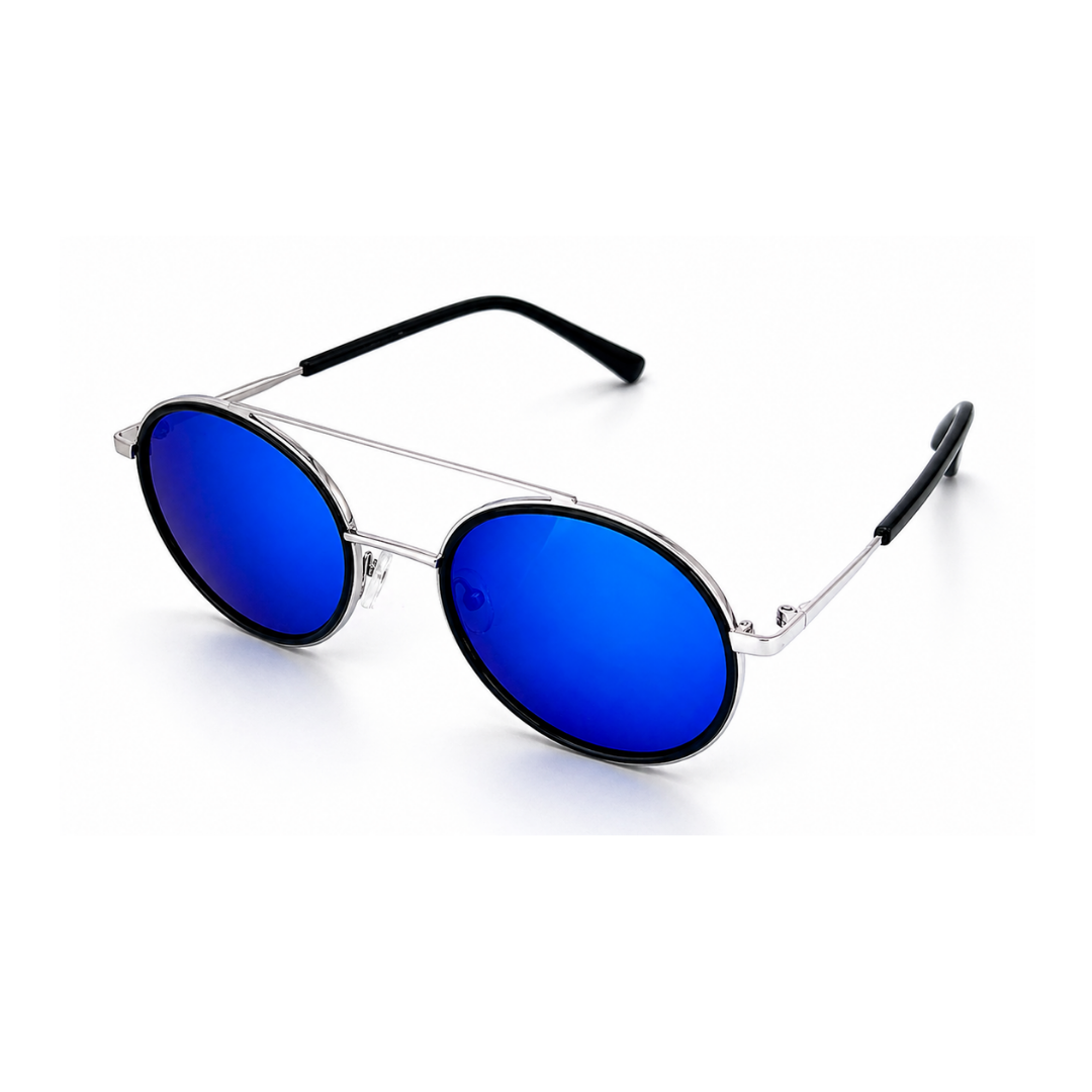 Blue Round Trendy Sunglasses for Men and Women