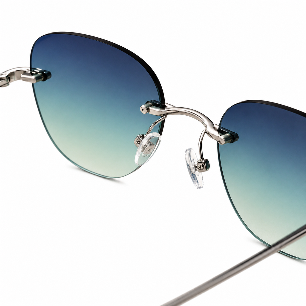 Azure Edge Rimless Sunglasses Unisex