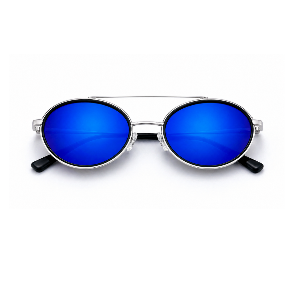 Blue Round Trendy Sunglasses for Men and Women