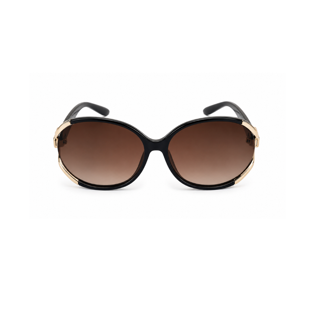 Brown Oval Trendy UV Protection Sunglasses for Women