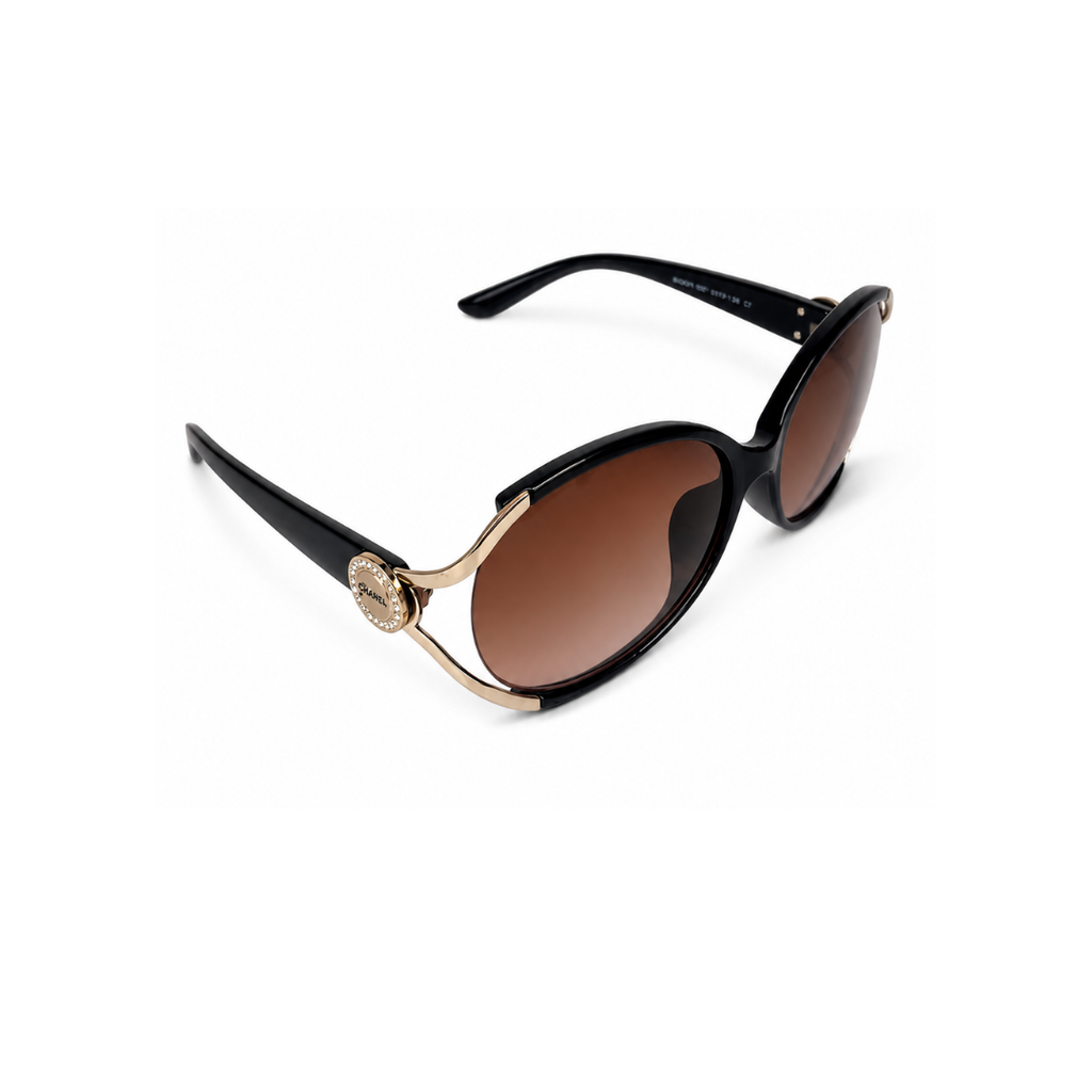 Brown Oval Trendy UV Protection Sunglasses for Women