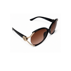 Brown Oval Trendy UV Protection Sunglasses for Women