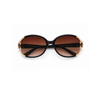 Brown Oval Trendy UV Protection Sunglasses for Women