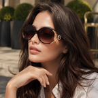 Brown Oval Trendy UV Protection Sunglasses for Women
