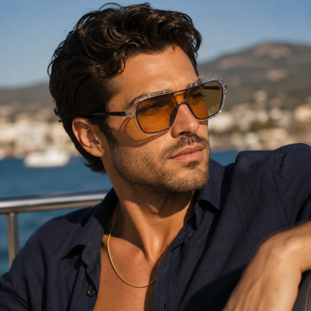 Yellow Aviator Classic Polarised UV Protection Sunglasses for Men